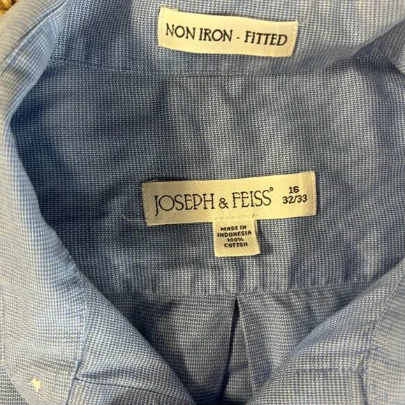 Joseph & Feiss Dress Shirt Mens Size16 32/33 - 1655 - Picture 3 of 3